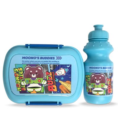 Eazy Kids - Set of 2 - Lunch Box & Water Bottle - Buddies Blue